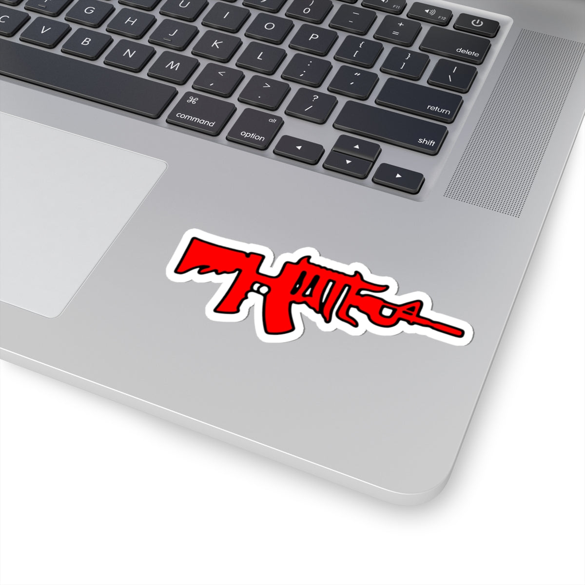 UNDEAD COMMANDO Logo  Kiss-Cut Stickers for Laptops, Water Bottles, DIY Projects, Unique Gift Idea, Red Gun Design, Trendy Decals