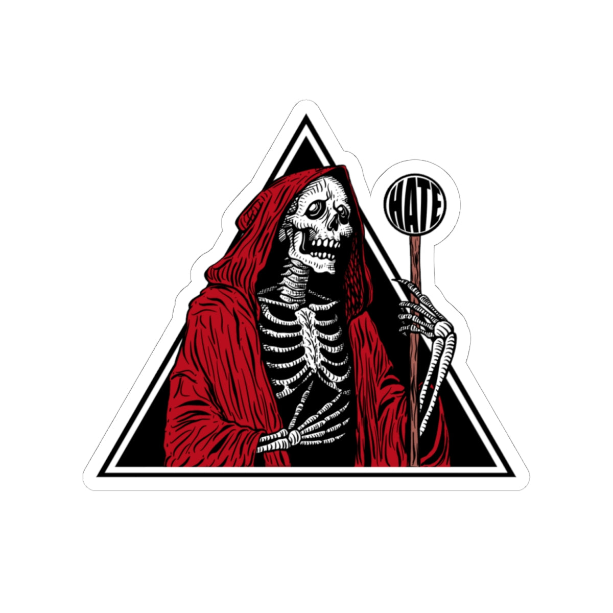 Occultist Necromancer Kiss-Cut Stickers, Dark Aesthetic Decals for Laptops, Planners, Gifts, Gothic Skeleton, Creepy Art