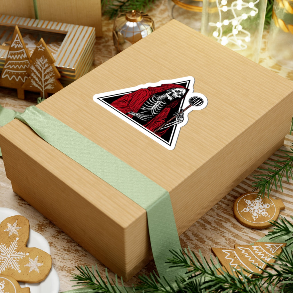 Occultist Necromancer Kiss-Cut Stickers, Dark Aesthetic Decals for Laptops, Planners, Gifts, Gothic Skeleton, Creepy Art