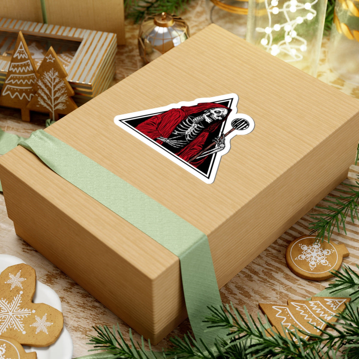 Occultist Necromancer Kiss-Cut Stickers, Dark Aesthetic Decals for Laptops, Planners, Gifts, Gothic Skeleton, Creepy Art